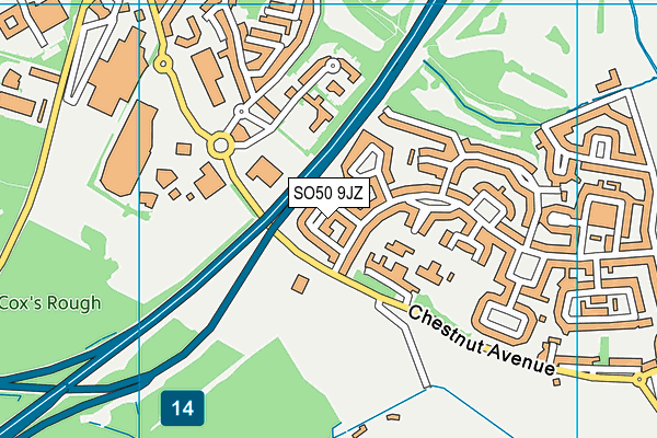 SO50 9JZ map - OS VectorMap District (Ordnance Survey) SO50 9JZ map - OS VectorMap District (Ordnance Survey)