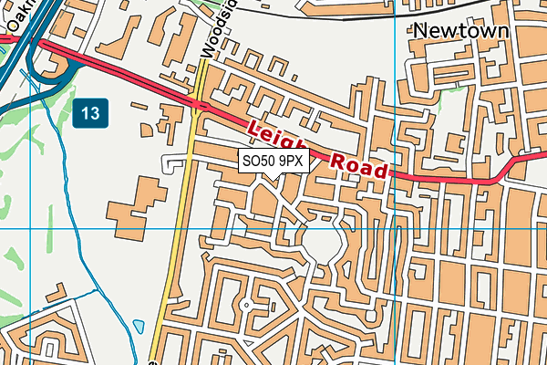SO50 9PX map - OS VectorMap District (Ordnance Survey) SO50 9PX map - OS VectorMap District (Ordnance Survey)