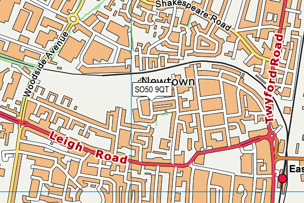 SO50 9QT map - OS VectorMap District (Ordnance Survey)