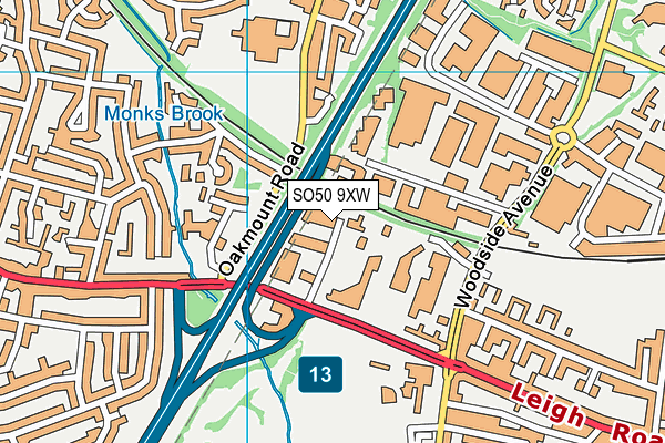 SO50 9XW map - OS VectorMap District (Ordnance Survey) SO50 9XW map - OS VectorMap District (Ordnance Survey)