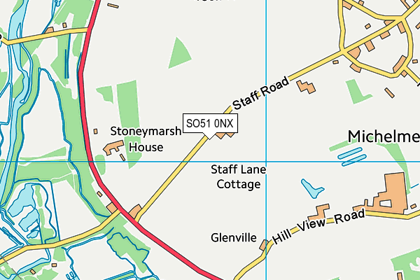 SO51 0NX map - OS VectorMap District (Ordnance Survey) SO51 0NX map - OS VectorMap District (Ordnance Survey)