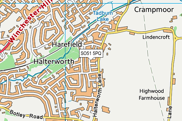 SO51 5PQ map - OS VectorMap District (Ordnance Survey) SO51 5PQ map - OS VectorMap District (Ordnance Survey)