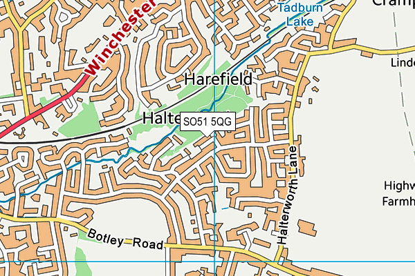 SO51 5QG map - OS VectorMap District (Ordnance Survey) SO51 5QG map - OS VectorMap District (Ordnance Survey)