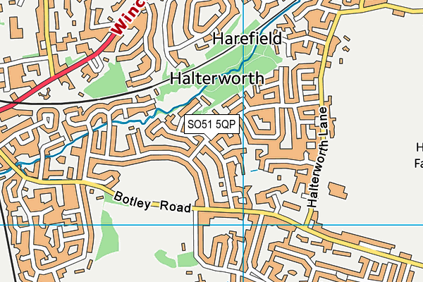 SO51 5QP map - OS VectorMap District (Ordnance Survey) SO51 5QP map - OS VectorMap District (Ordnance Survey)