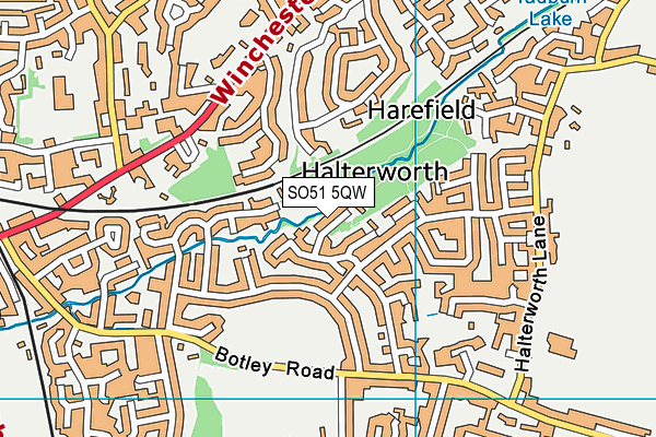SO51 5QW map - OS VectorMap District (Ordnance Survey)