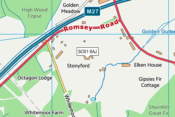 SO51 6AJ map - OS VectorMap District (Ordnance Survey)