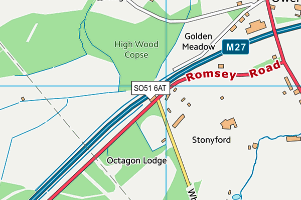 SO51 6AT map - OS VectorMap District (Ordnance Survey) SO51 6AT map - OS VectorMap District (Ordnance Survey)
