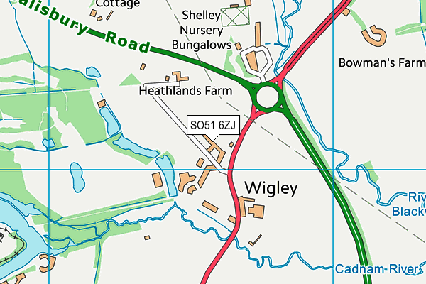 SO51 6ZJ map - OS VectorMap District (Ordnance Survey) SO51 6ZJ map - OS VectorMap District (Ordnance Survey)