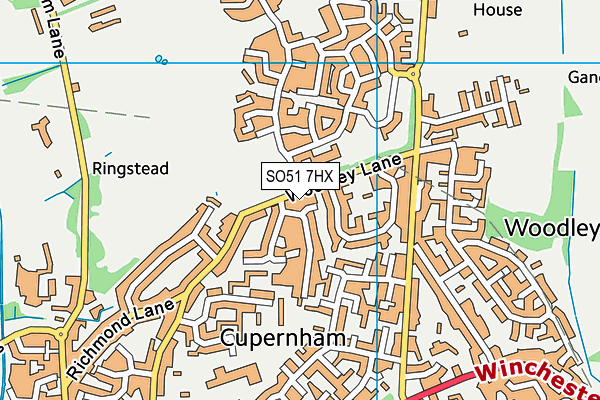 SO51 7HX map - OS VectorMap District (Ordnance Survey) SO51 7HX map - OS VectorMap District (Ordnance Survey)