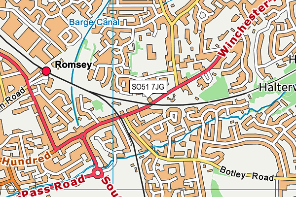 SO51 7JG map - OS VectorMap District (Ordnance Survey) SO51 7JG map - OS VectorMap District (Ordnance Survey)