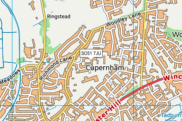 SO51 7JU map - OS VectorMap District (Ordnance Survey) SO51 7JU map - OS VectorMap District (Ordnance Survey)