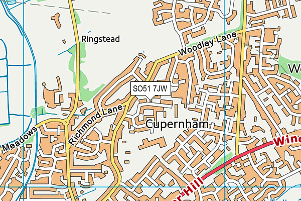 SO51 7JW map - OS VectorMap District (Ordnance Survey) SO51 7JW map - OS VectorMap District (Ordnance Survey)