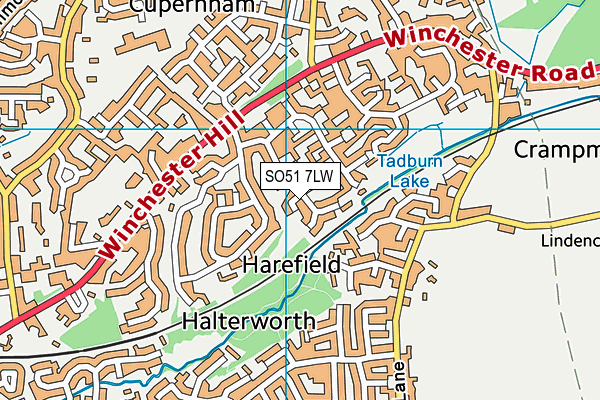SO51 7LW map - OS VectorMap District (Ordnance Survey) SO51 7LW map - OS VectorMap District (Ordnance Survey)