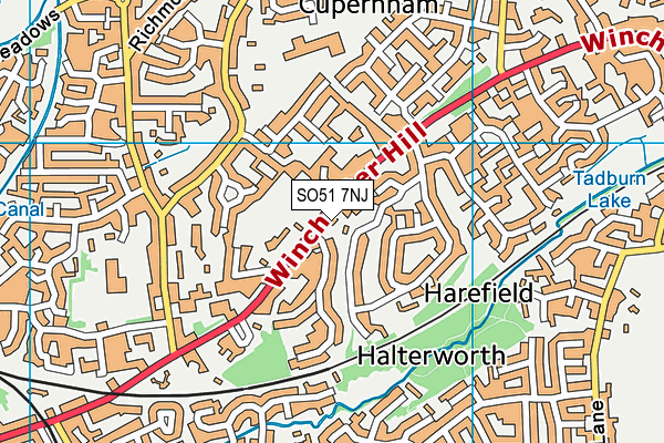 SO51 7NJ map - OS VectorMap District (Ordnance Survey) SO51 7NJ map - OS VectorMap District (Ordnance Survey)