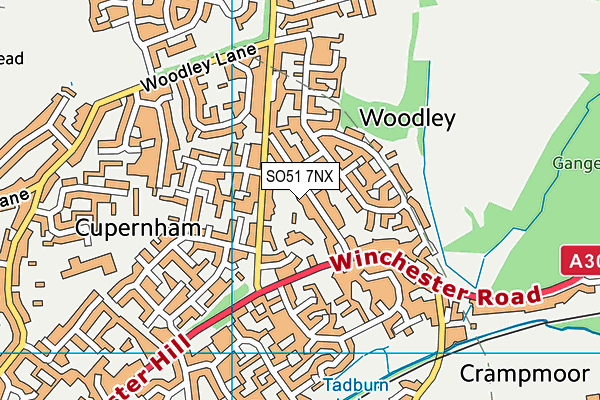 SO51 7NX map - OS VectorMap District (Ordnance Survey)