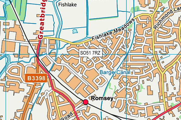 SO51 7RZ map - OS VectorMap District (Ordnance Survey) SO51 7RZ map - OS VectorMap District (Ordnance Survey)