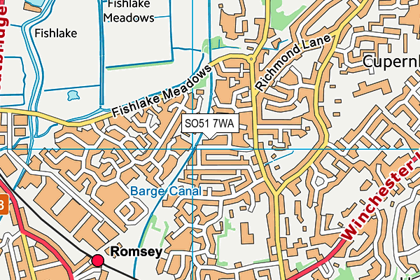 SO51 7WA map - OS VectorMap District (Ordnance Survey) SO51 7WA map - OS VectorMap District (Ordnance Survey)