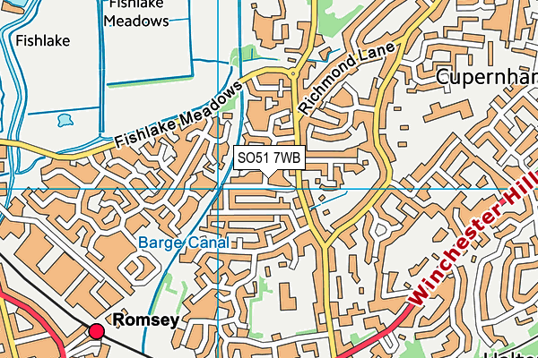 SO51 7WB map - OS VectorMap District (Ordnance Survey) SO51 7WB map - OS VectorMap District (Ordnance Survey)