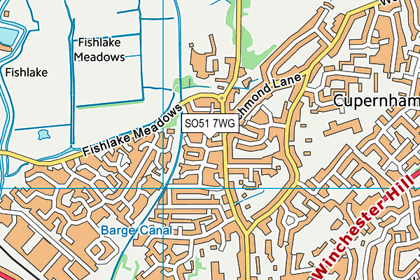 SO51 7WG map - OS VectorMap District (Ordnance Survey) SO51 7WG map - OS VectorMap District (Ordnance Survey)