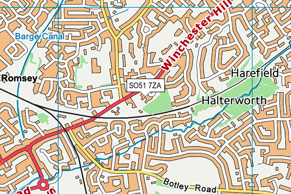 SO51 7ZA map - OS VectorMap District (Ordnance Survey) SO51 7ZA map - OS VectorMap District (Ordnance Survey)