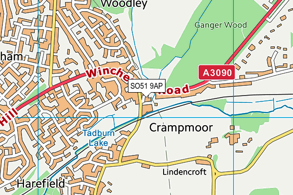 SO51 9AP map - OS VectorMap District (Ordnance Survey)
