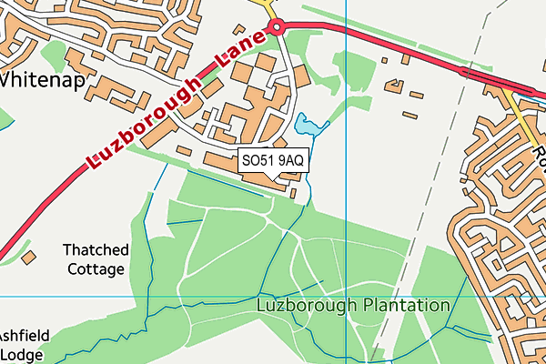 SO51 9AQ map - OS VectorMap District (Ordnance Survey)