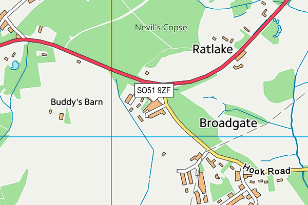 SO51 9ZF map - OS VectorMap District (Ordnance Survey) SO51 9ZF map - OS VectorMap District (Ordnance Survey)