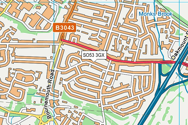 SO53 3GX map - OS VectorMap District (Ordnance Survey) SO53 3GX map - OS VectorMap District (Ordnance Survey)