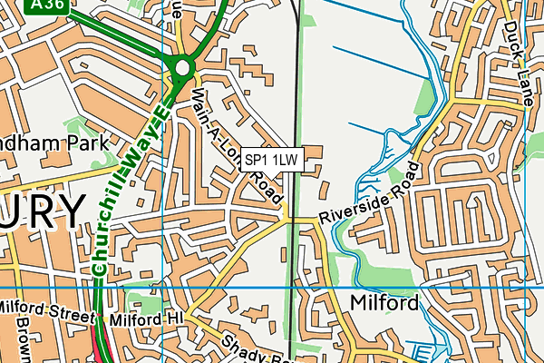 SP1 1LW map - OS VectorMap District (Ordnance Survey)
