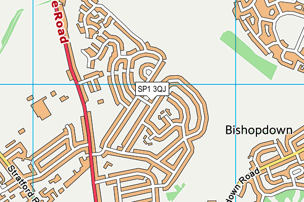 SP1 3QJ map - OS VectorMap District (Ordnance Survey) SP1 3QJ map - OS VectorMap District (Ordnance Survey)