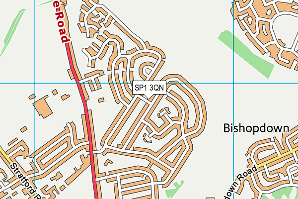 SP1 3QN map - OS VectorMap District (Ordnance Survey) SP1 3QN map - OS VectorMap District (Ordnance Survey)