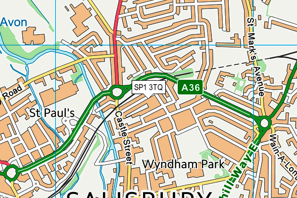 SP1 3TQ map - OS VectorMap District (Ordnance Survey) SP1 3TQ map - OS VectorMap District (Ordnance Survey)
