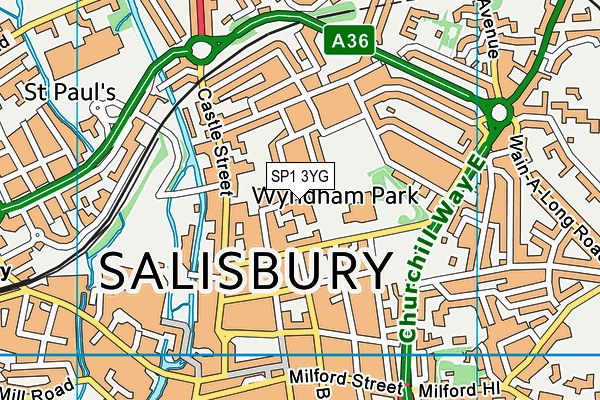 SP1 3YG map - OS VectorMap District (Ordnance Survey) SP1 3YG map - OS VectorMap District (Ordnance Survey)