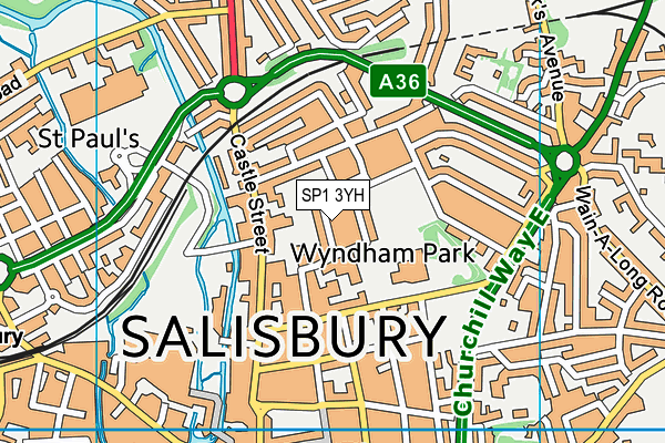 SP1 3YH map - OS VectorMap District (Ordnance Survey) SP1 3YH map - OS VectorMap District (Ordnance Survey)