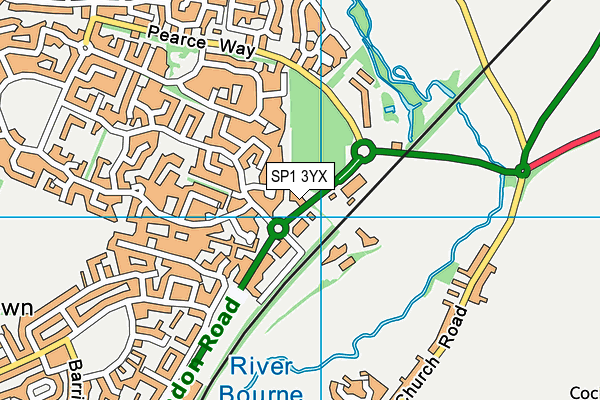 SP1 3YX map - OS VectorMap District (Ordnance Survey) SP1 3YX map - OS VectorMap District (Ordnance Survey)