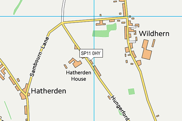 SP11 0HY map - OS VectorMap District (Ordnance Survey) SP11 0HY map - OS VectorMap District (Ordnance Survey)