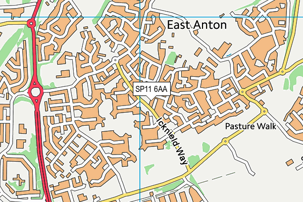 SP11 6AA map - OS VectorMap District (Ordnance Survey) SP11 6AA map - OS VectorMap District (Ordnance Survey)