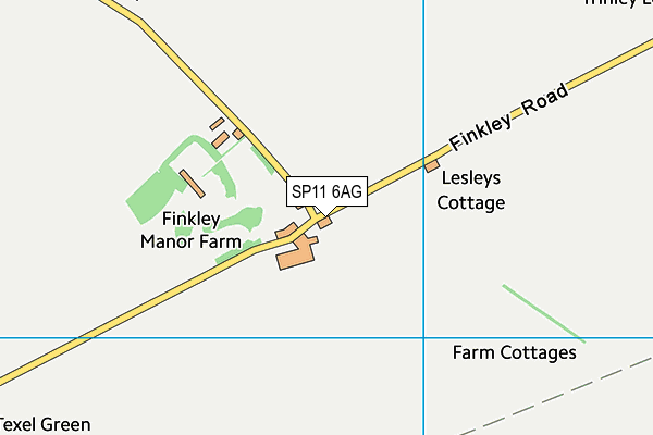 SP11 6AG map - OS VectorMap District (Ordnance Survey)