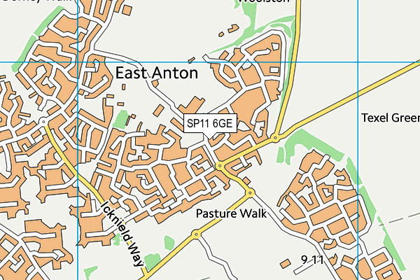 SP11 6GE map - OS VectorMap District (Ordnance Survey) SP11 6GE map - OS VectorMap District (Ordnance Survey)