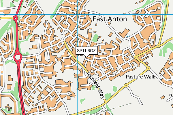 SP11 6GZ map - OS VectorMap District (Ordnance Survey) SP11 6GZ map - OS VectorMap District (Ordnance Survey)