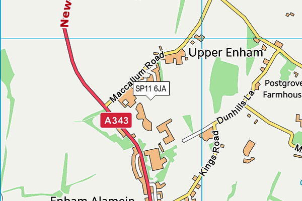 SP11 6JA map - OS VectorMap District (Ordnance Survey) SP11 6JA map - OS VectorMap District (Ordnance Survey)