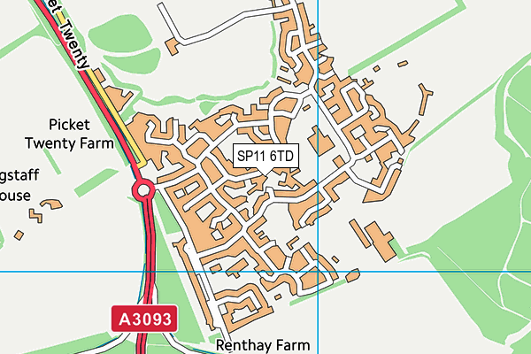 SP11 6TD map - OS VectorMap District (Ordnance Survey) SP11 6TD map - OS VectorMap District (Ordnance Survey)