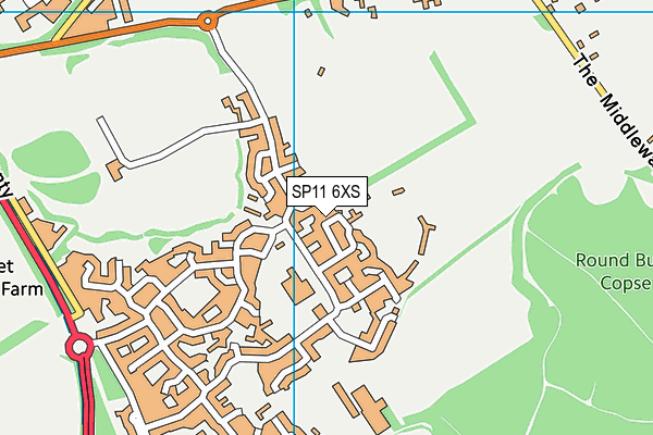 SP11 6XS map - OS VectorMap District (Ordnance Survey) SP11 6XS map - OS VectorMap District (Ordnance Survey)