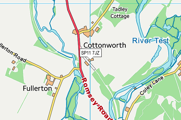 SP11 7JZ map - OS VectorMap District (Ordnance Survey) SP11 7JZ map - OS VectorMap District (Ordnance Survey)
