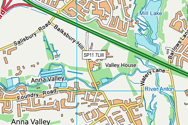 SP11 7LW map - OS VectorMap District (Ordnance Survey) SP11 7LW map - OS VectorMap District (Ordnance Survey)