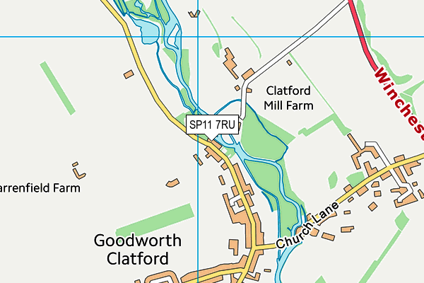 SP11 7RU map - OS VectorMap District (Ordnance Survey) SP11 7RU map - OS VectorMap District (Ordnance Survey)