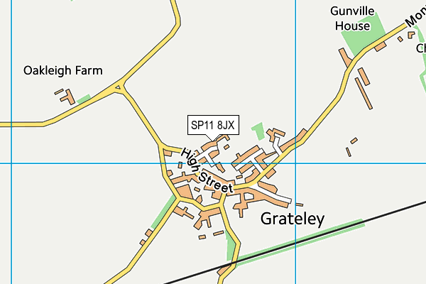 SP11 8JX map - OS VectorMap District (Ordnance Survey)