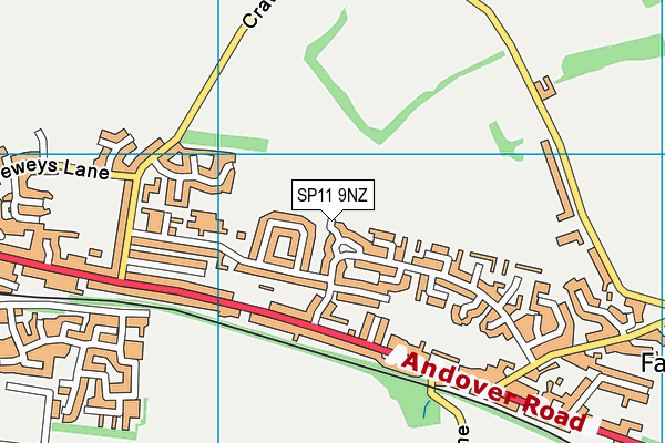 SP11 9NZ map - OS VectorMap District (Ordnance Survey) SP11 9NZ map - OS VectorMap District (Ordnance Survey)