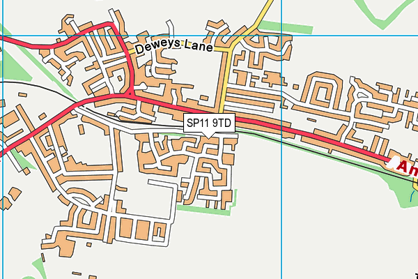 SP11 9TD map - OS VectorMap District (Ordnance Survey)