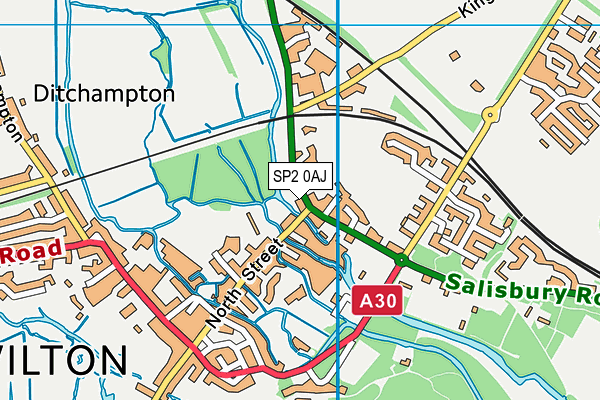 SP2 0AJ map - OS VectorMap District (Ordnance Survey) SP2 0AJ map - OS VectorMap District (Ordnance Survey)